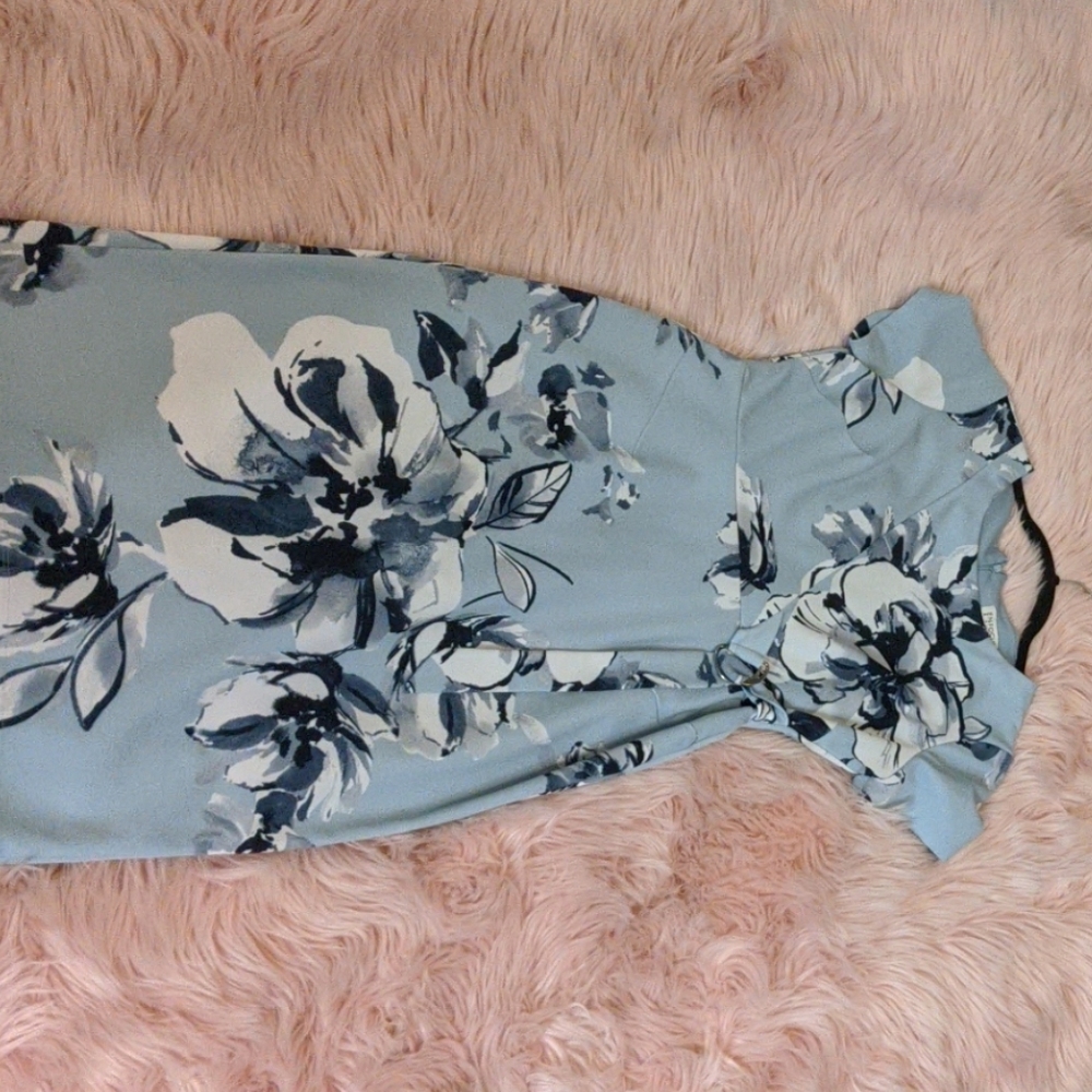 Light blue flowery print dress